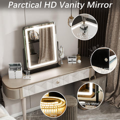 FENNIO vanity mirror aluminum frame provides sturdy, durable construction.