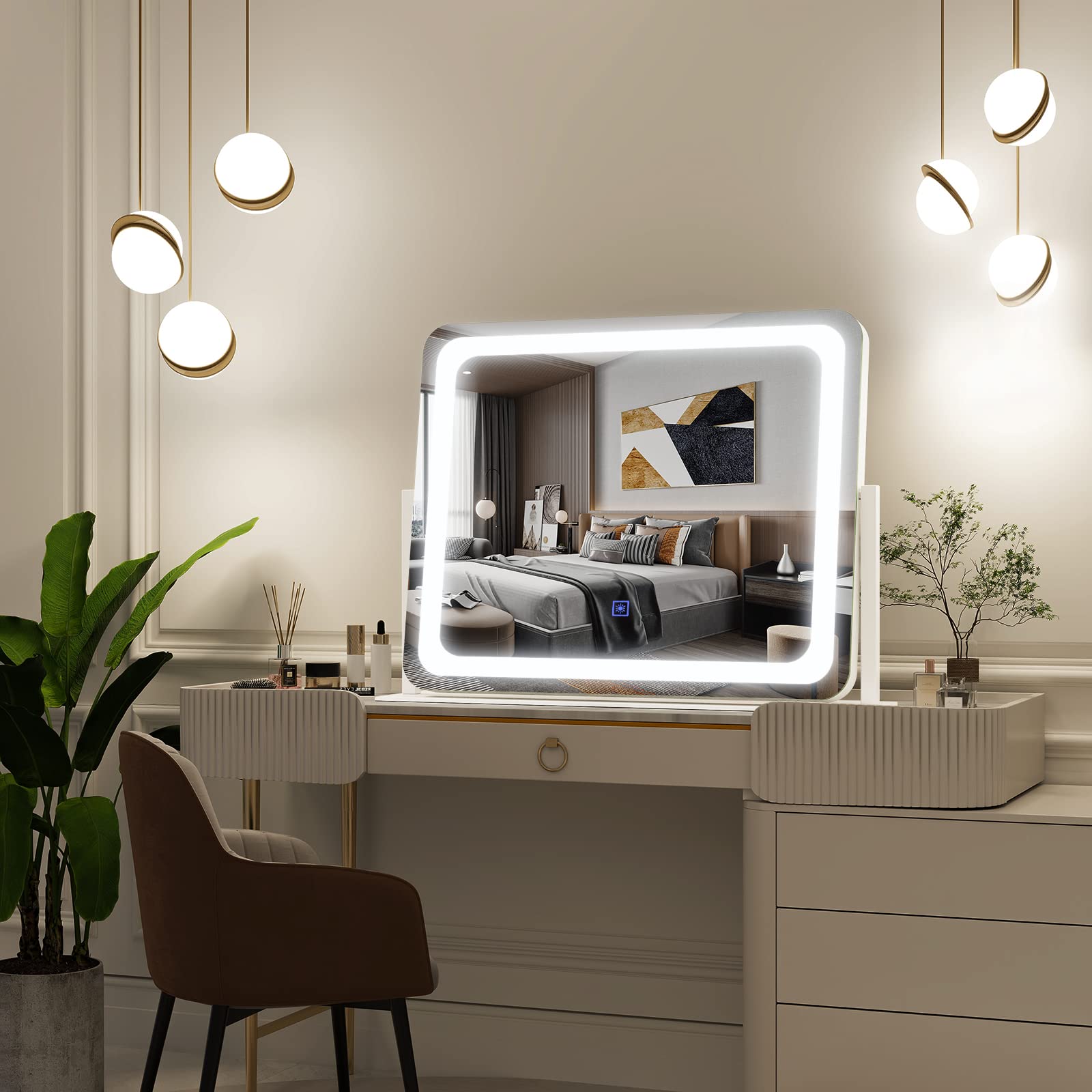 FENNIO vanity mirror aluminum frame emphasizes durability and a premium look