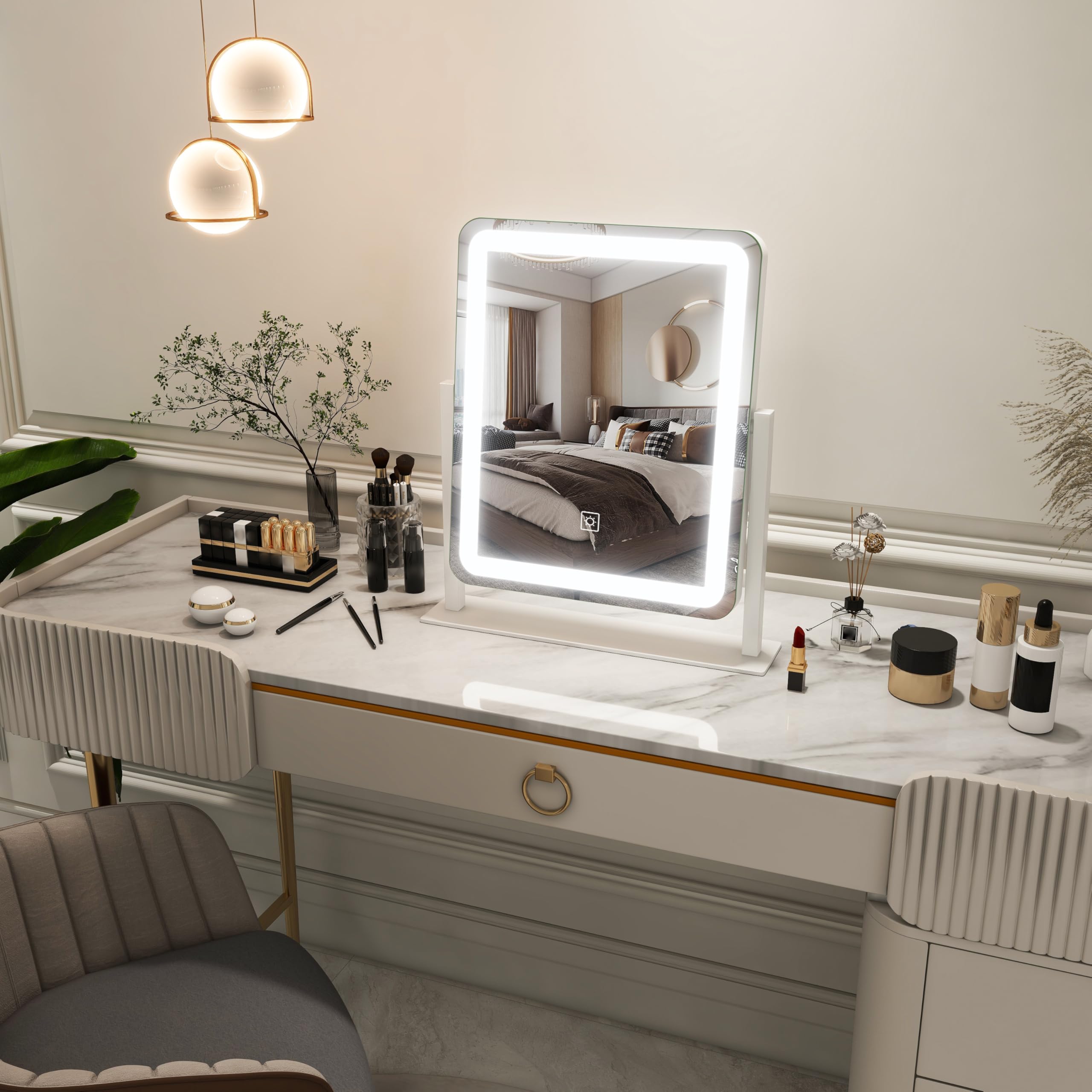 FENNIO vanity mirror aluminum frame image signals durability and long lifespan