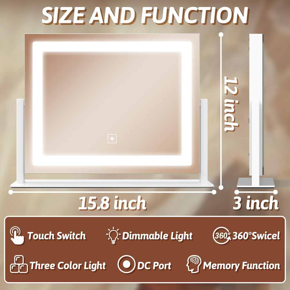 FENNIO vanity mirror lights 360-rotation enables flexible angle viewing