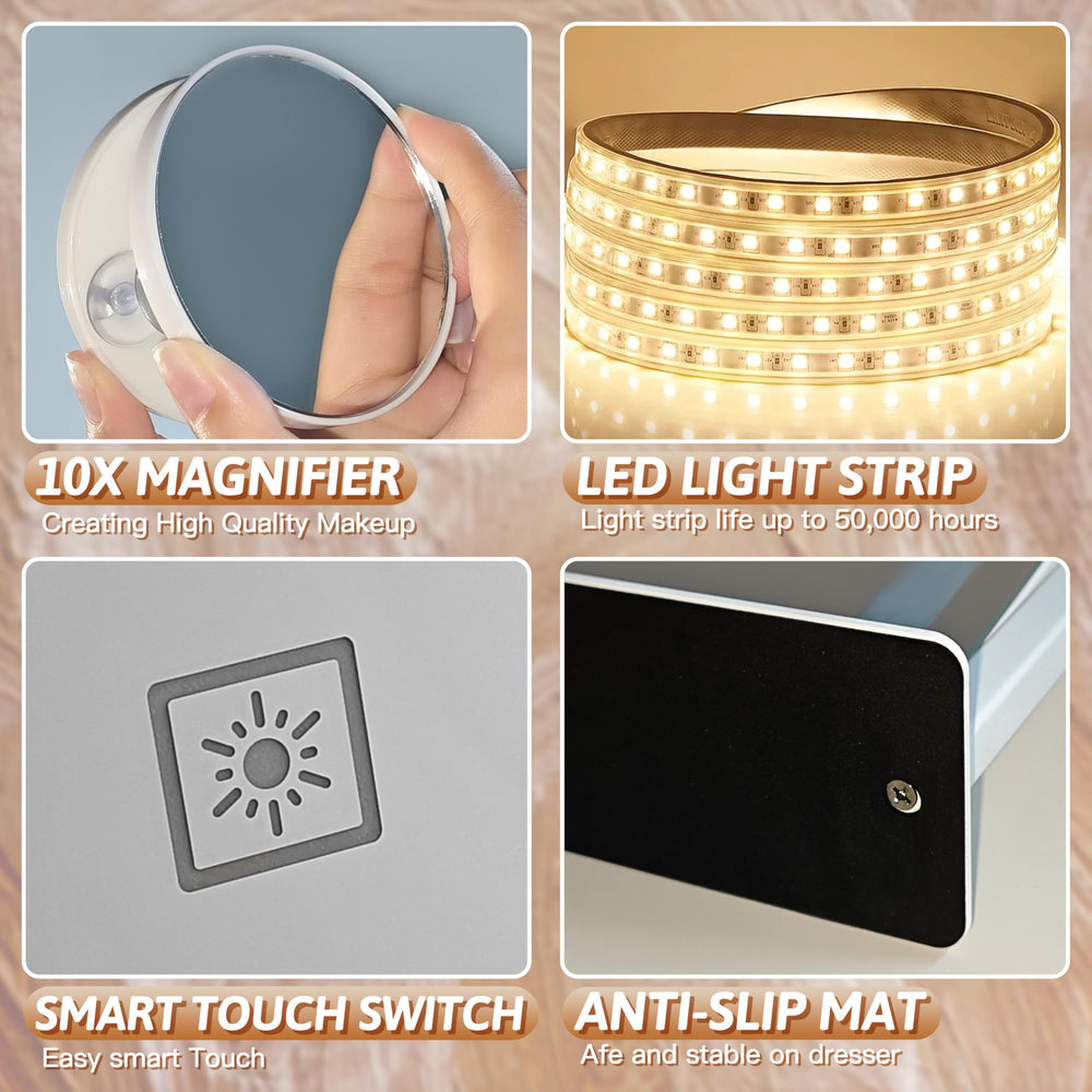 FENNIO vanity mirror lights bedroom setup demonstrates versatile placement