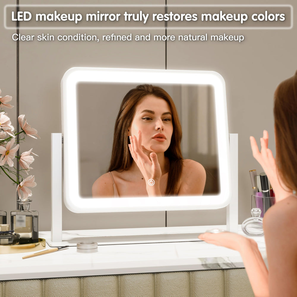FENNIO vanity mirror lights clear glass surface for crisp reflections.