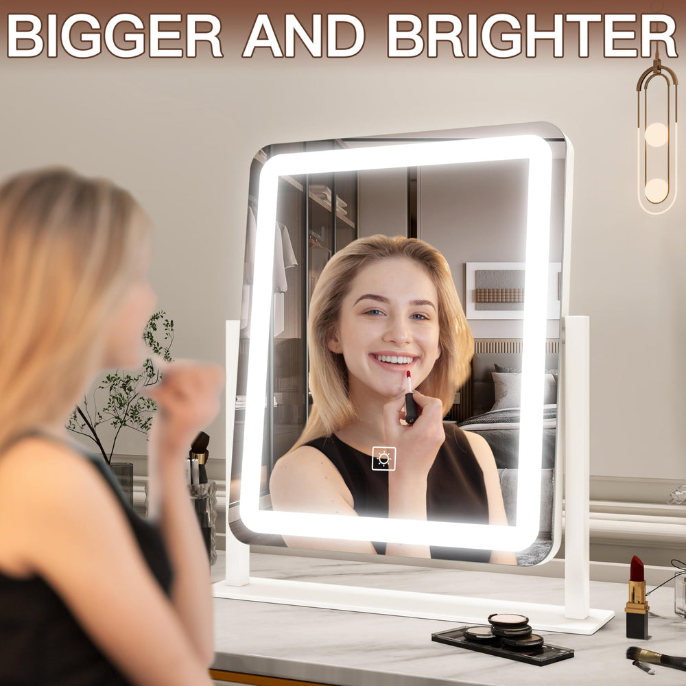FENNIO vanity mirror color-modes image illustrates cool, warm, and natural lighting options