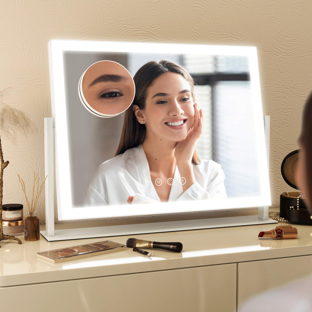 FENNIO Vanity Mirror lights in a white desk setup perfect for vanity or bedroom