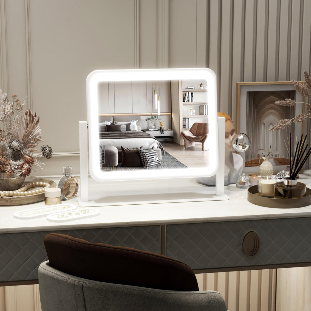 FENNIO vanity mirror lights desk-top setup on a compact vanity space.
