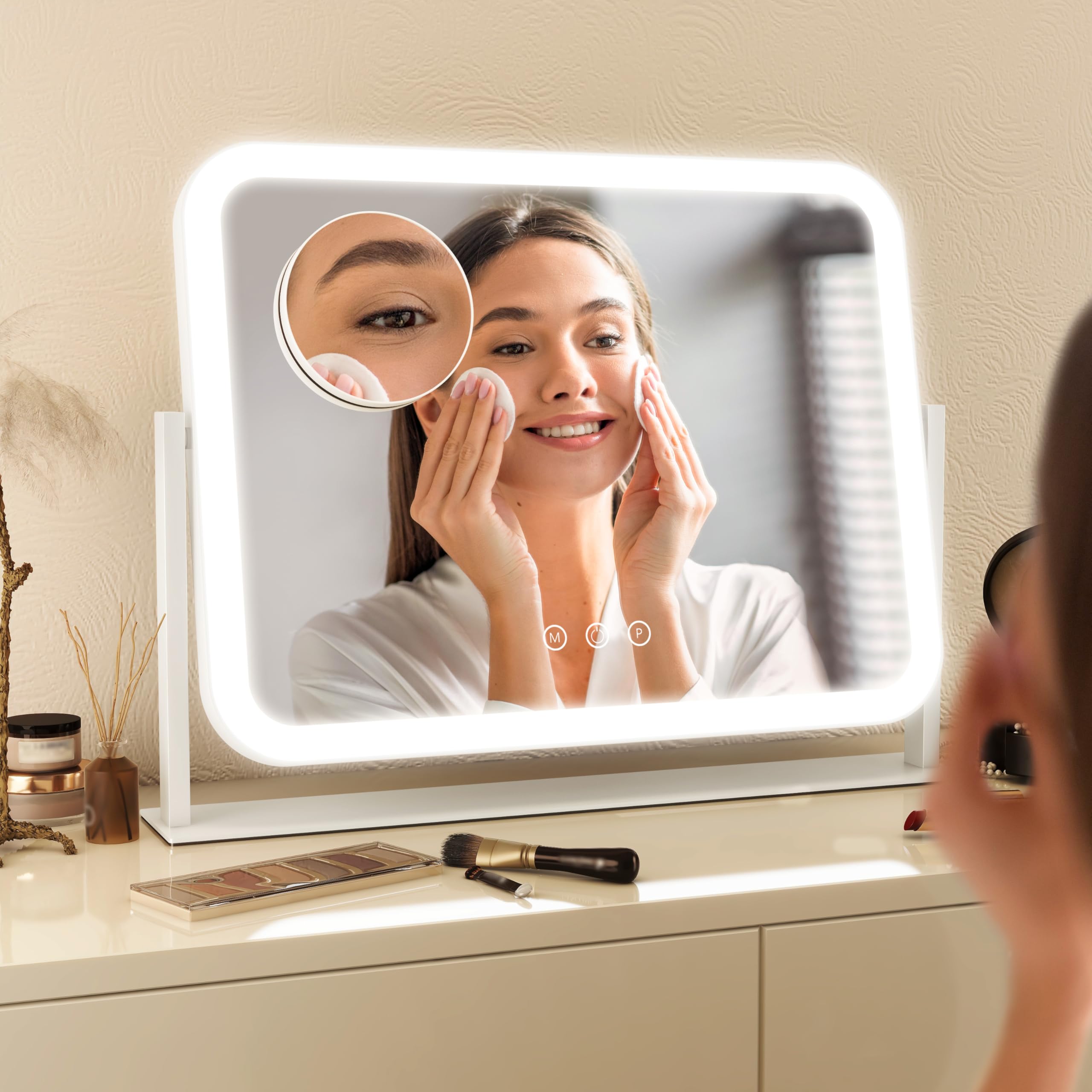 FENNIO vanity mirror lights dimmable shows adjustable brightness for different tasks.