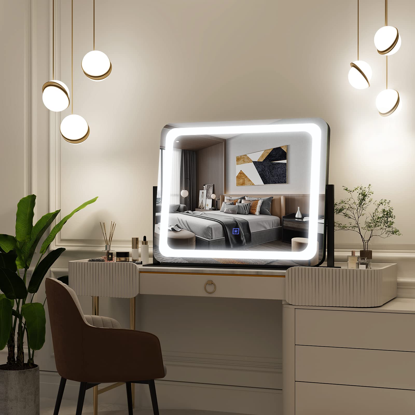 FENNIO vanity mirror lights dimmable control panel enabling adjustable brightness