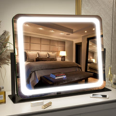 FENNIO vanity mirror lights front view shows large 22x17 inch frame for full-face makeup