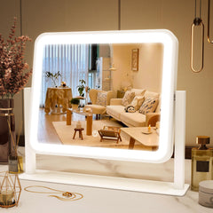 FENNIO vanity mirror lights front view, 14x12 size ideal for precise makeup application.