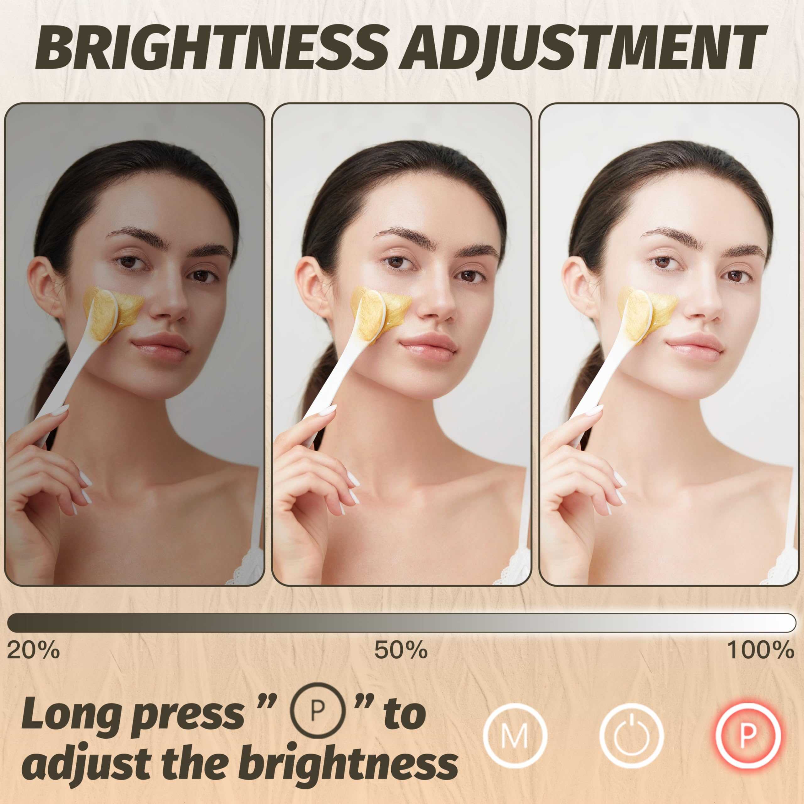 FENNIO Vanity Mirror lights touch-controls enabling quick brightness and mode changes during makeup