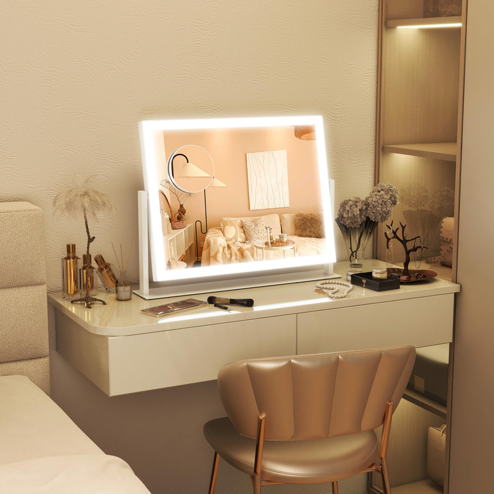 FENNIO Vanity Mirror with Lights shatter-resistant coating improves safety around kids and pets