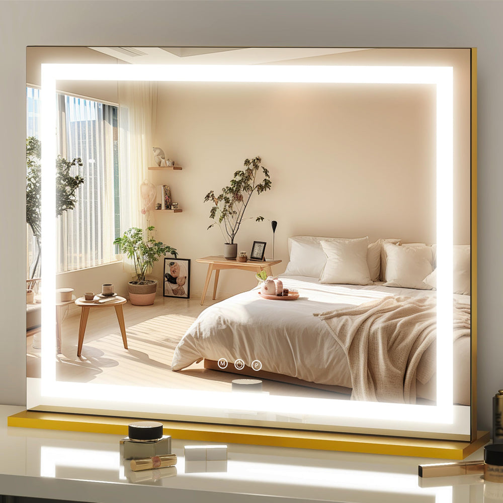 FENNIO vanity mirror lit panel 23x18 offers clear reflections for precise makeup