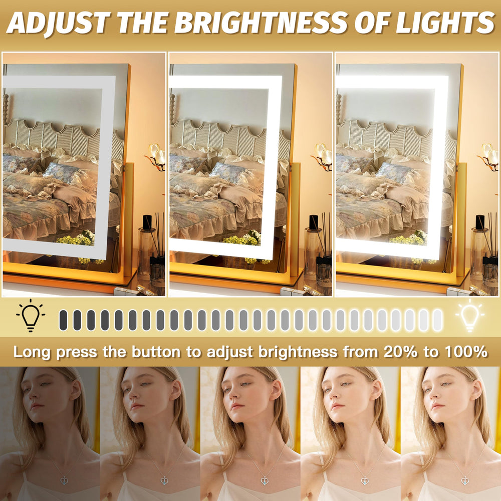 FENNIO vanity mirror with smart touch controls and three color lighting settings