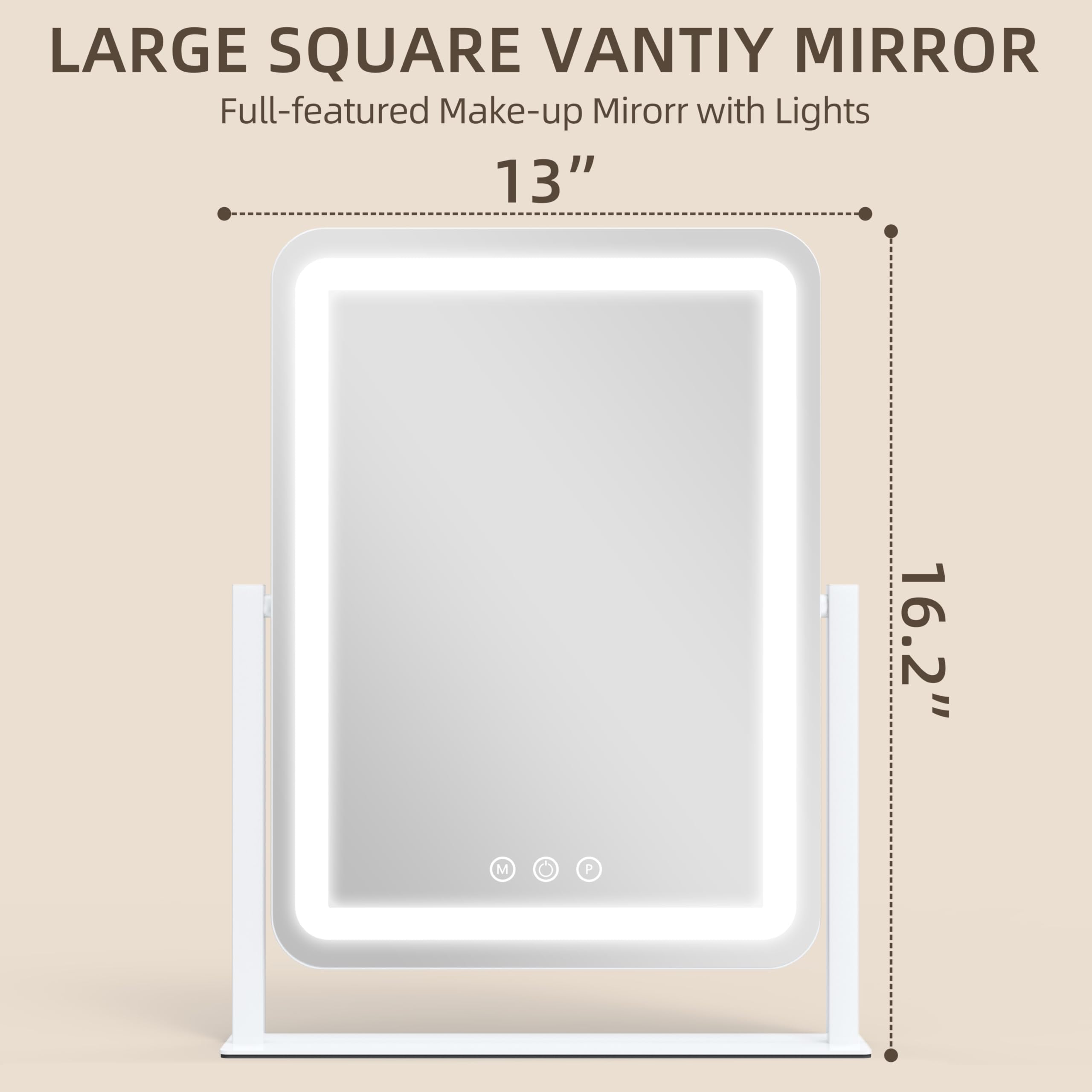 FENNIO vanity mirror tilts and rotates for perfect viewing angle