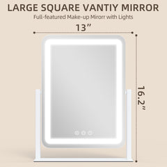 FENNIO vanity mirror tilts and rotates for perfect viewing angle