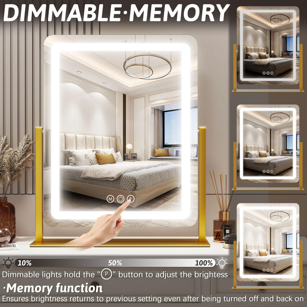 FENNIO vanity mirror touch-control panel close up for quick brightness and color changes