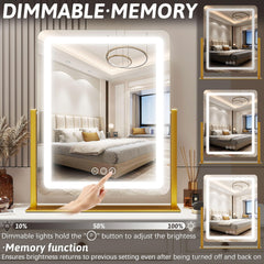FENNIO vanity mirror touch-control panel close up for quick brightness and color changes