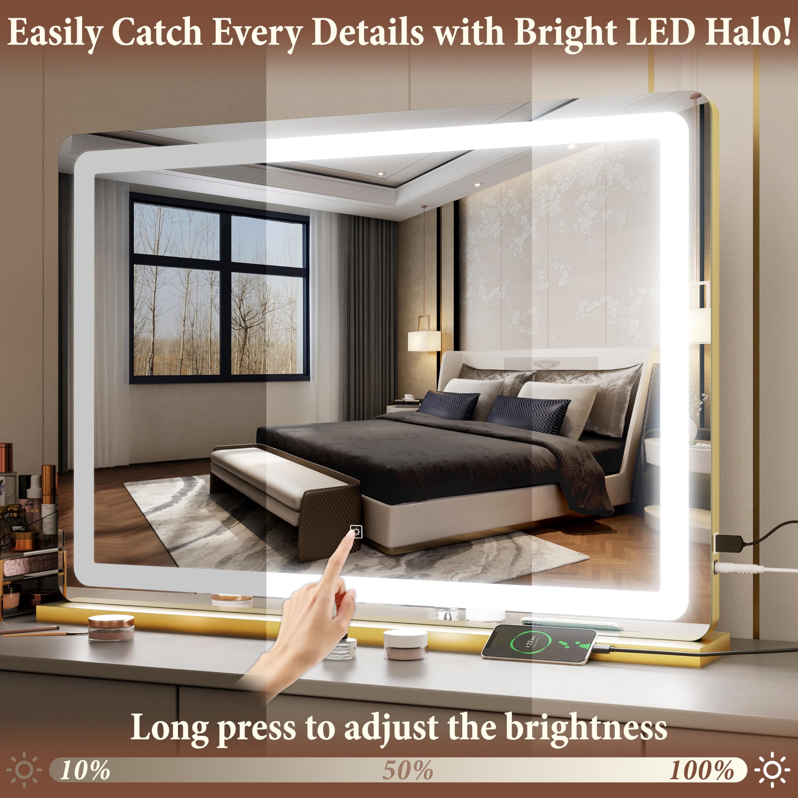 FENNIO vanity mirror touch sensor enabling quick power and color changes