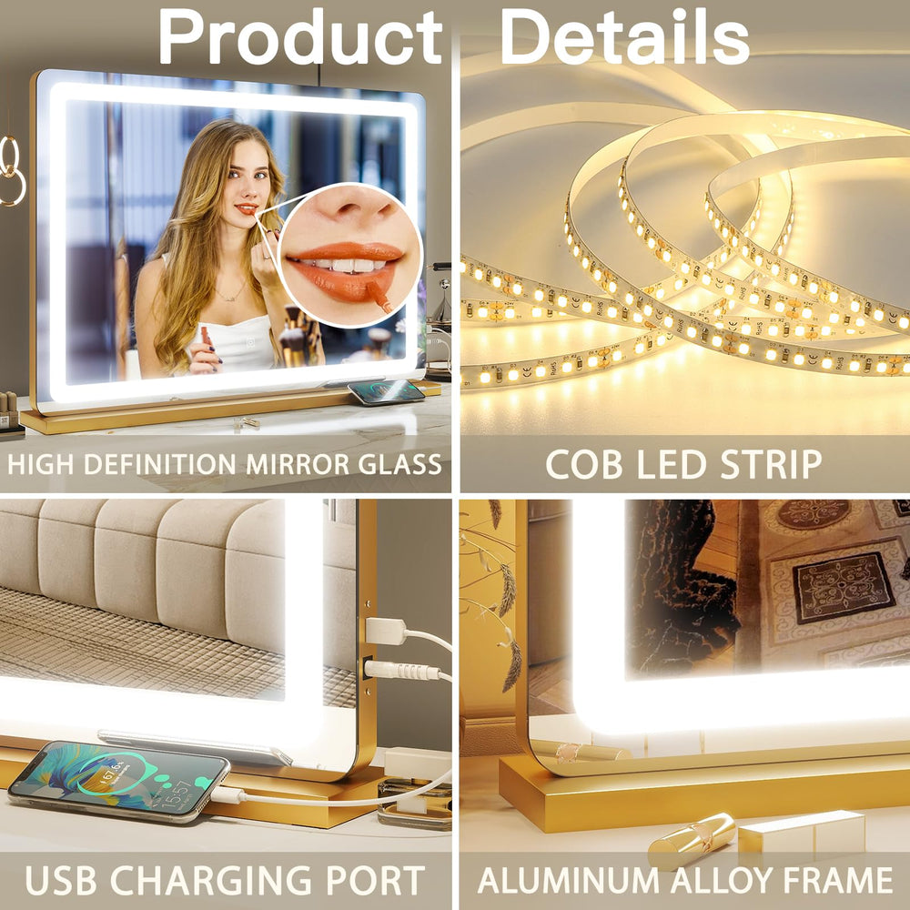 FENNIO vanity mirror USB port for convenient charging during routines