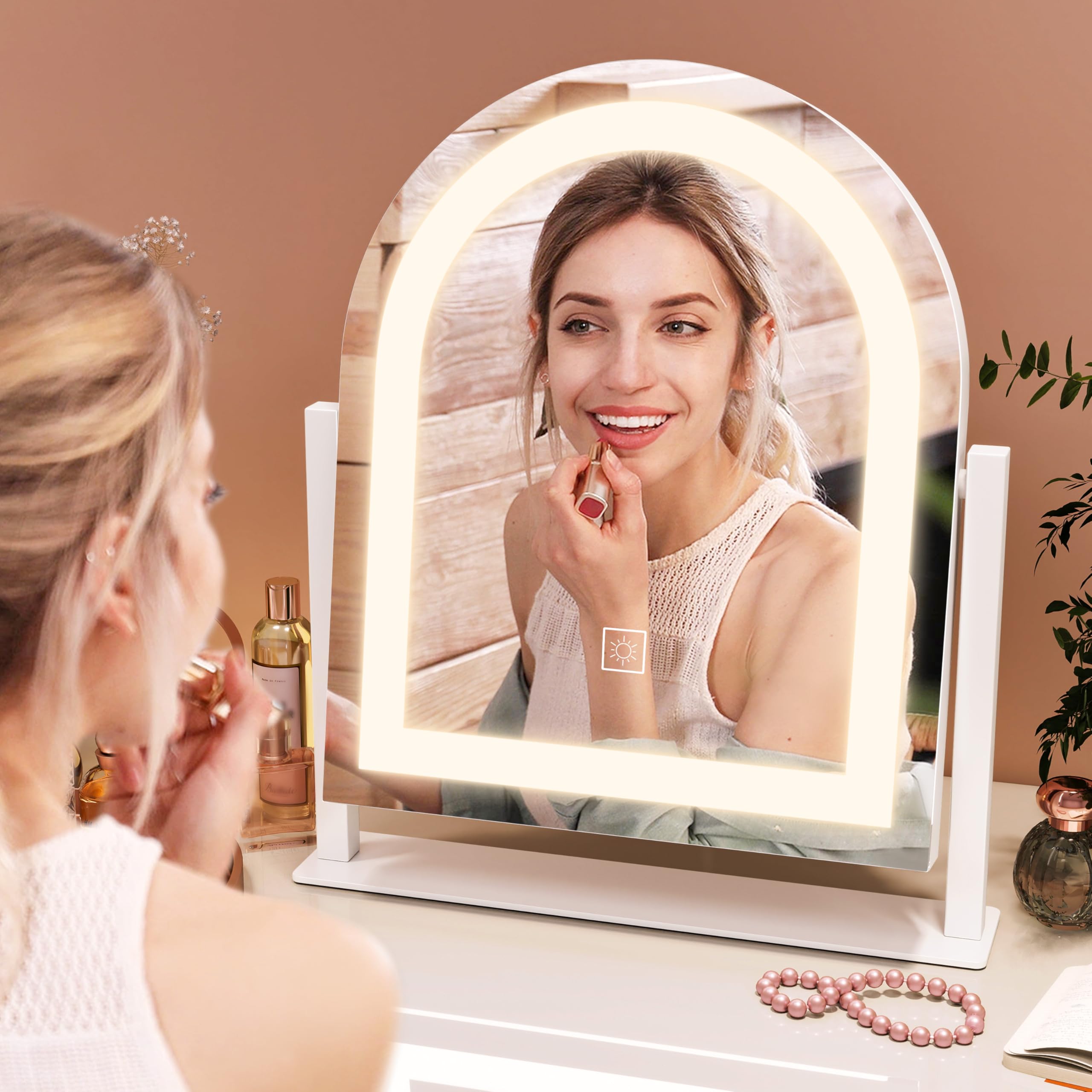 FENNIO vanity mirror with lights 10x magnification aids precise detail work