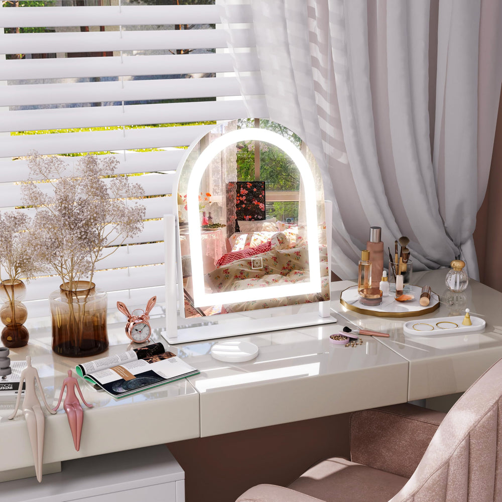 FENNIO vanity mirror with lights aluminum frame closeup reveals sturdy daily reliability