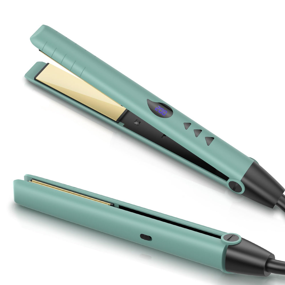 Fentgo 1-inch titanium plates provide smooth gliding for frizz-free straightening.