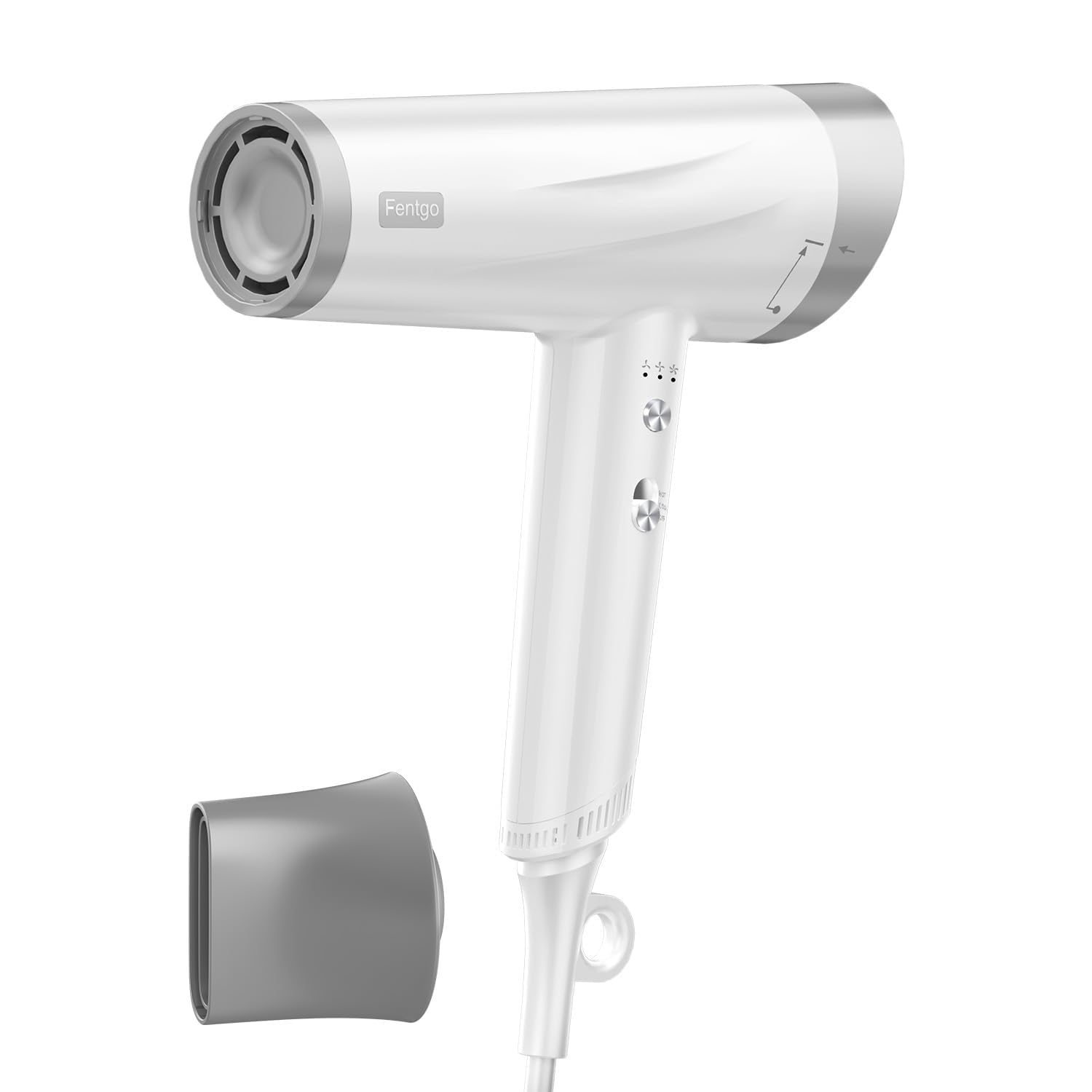 Fentgo high-speed ionic hair dryer with concentrator nozzle for precise straightening.