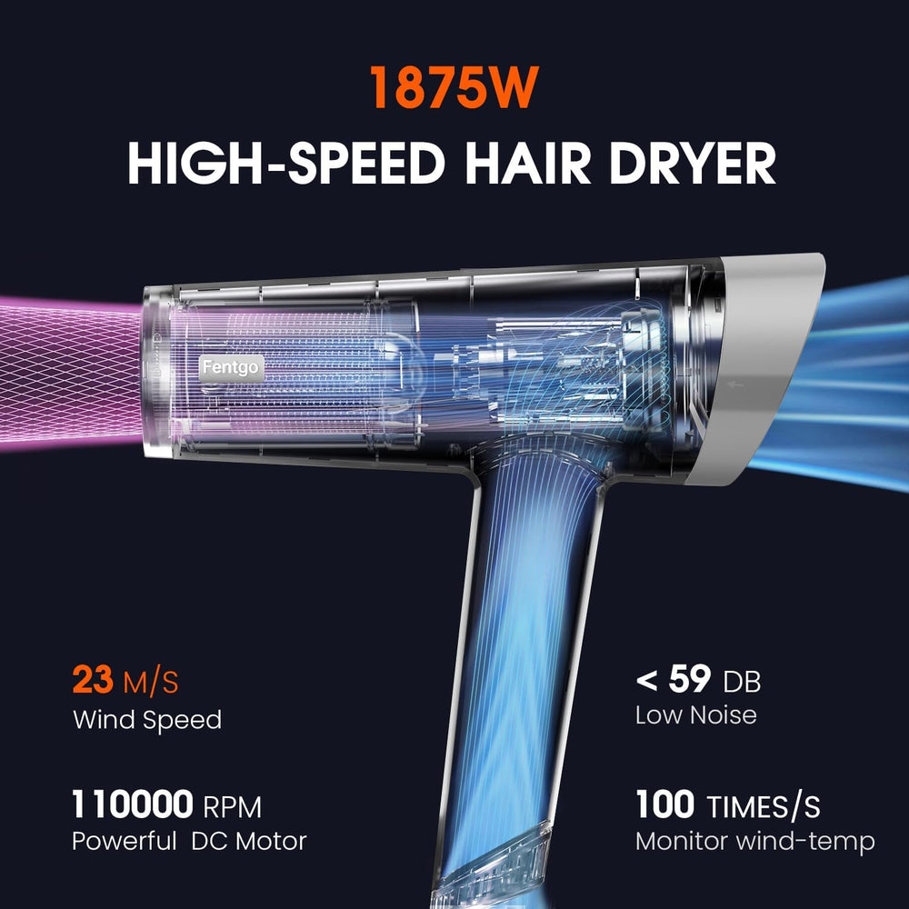 Fentgo ionic dryer with ergonomic handle for comfortable grip during styling.