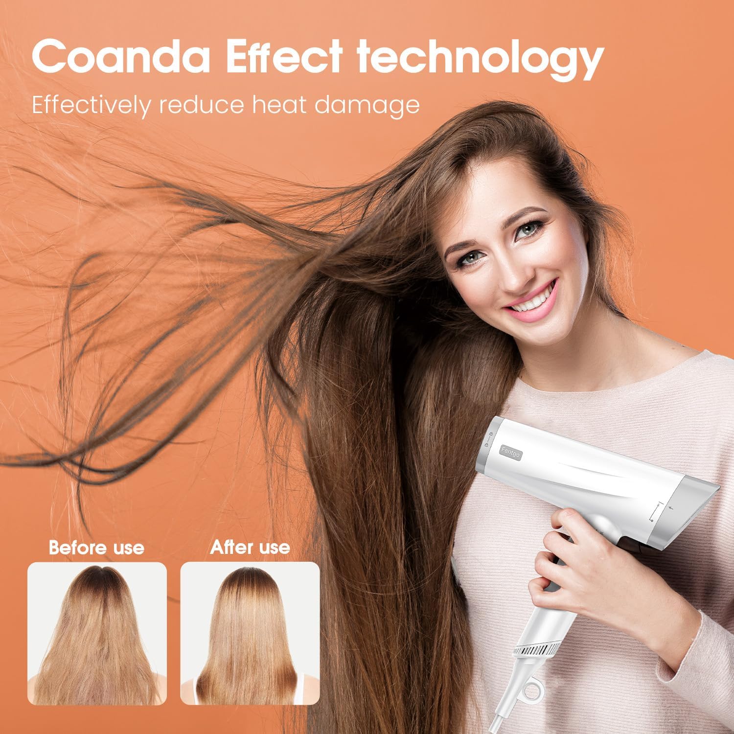 Fentgo hair dryer hanging loop for convenient bathroom storage.