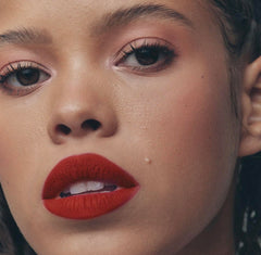 Close-up of FENTY BEAUTY HBIC lips with velvety texture