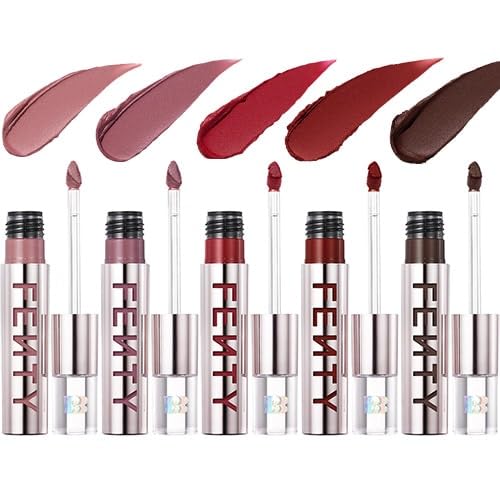 HBIC on lips by FENTY BEAUTY displaying bold color and soft finish