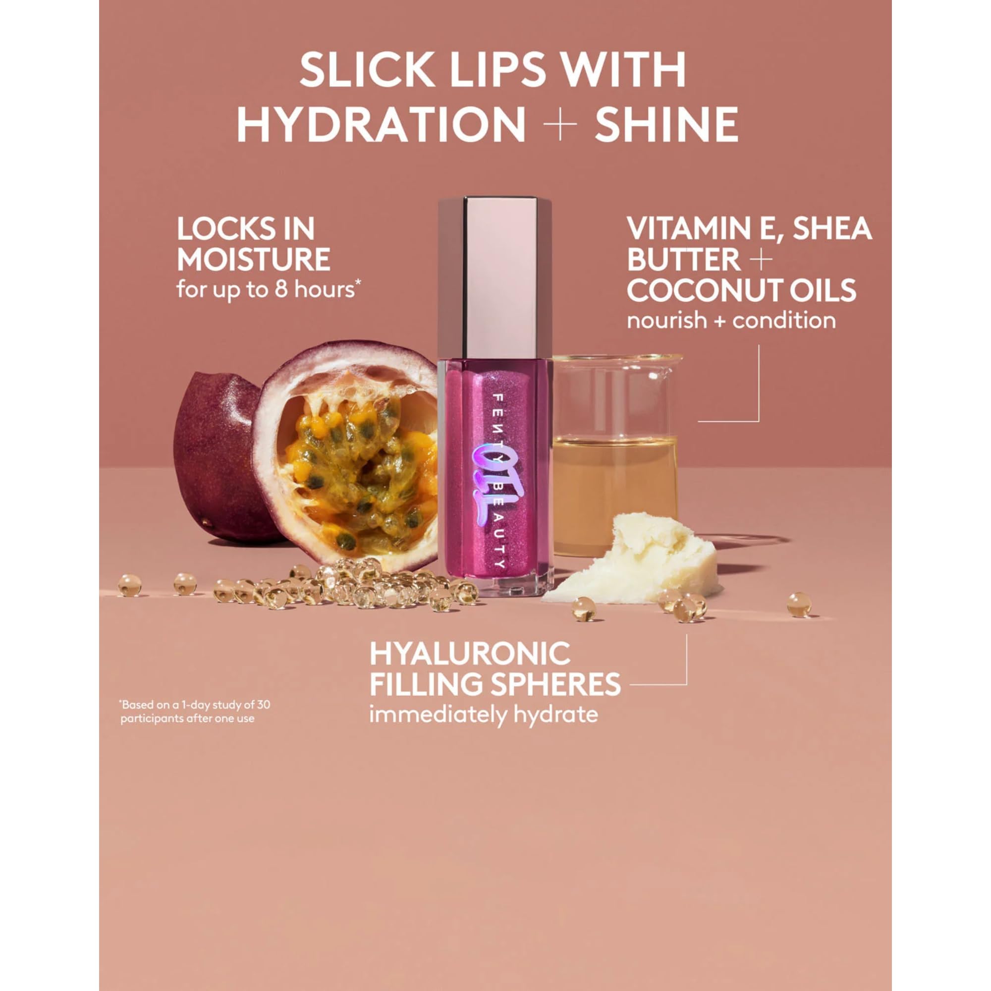 Fenty Beauty Gloss Bomb Lip Oil in natural light for luminous shine.