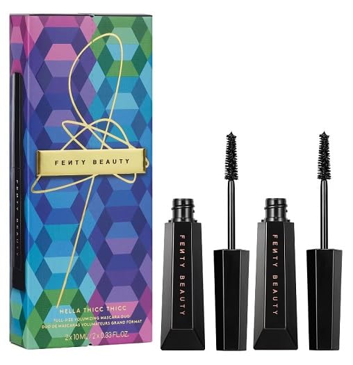 Fenty Beauty Hella Thicc Duo packaging—two full-size mascaras for dramatic volume.