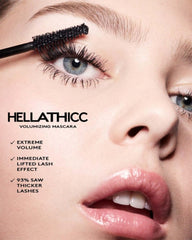 Fenty Beauty Hella Thicc Mascara Deluxe Sample wand application demonstrates easy daily lash coating