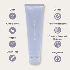 Fenty Skin Total Clean'r action scene image shows makeup removal and refreshing rinse