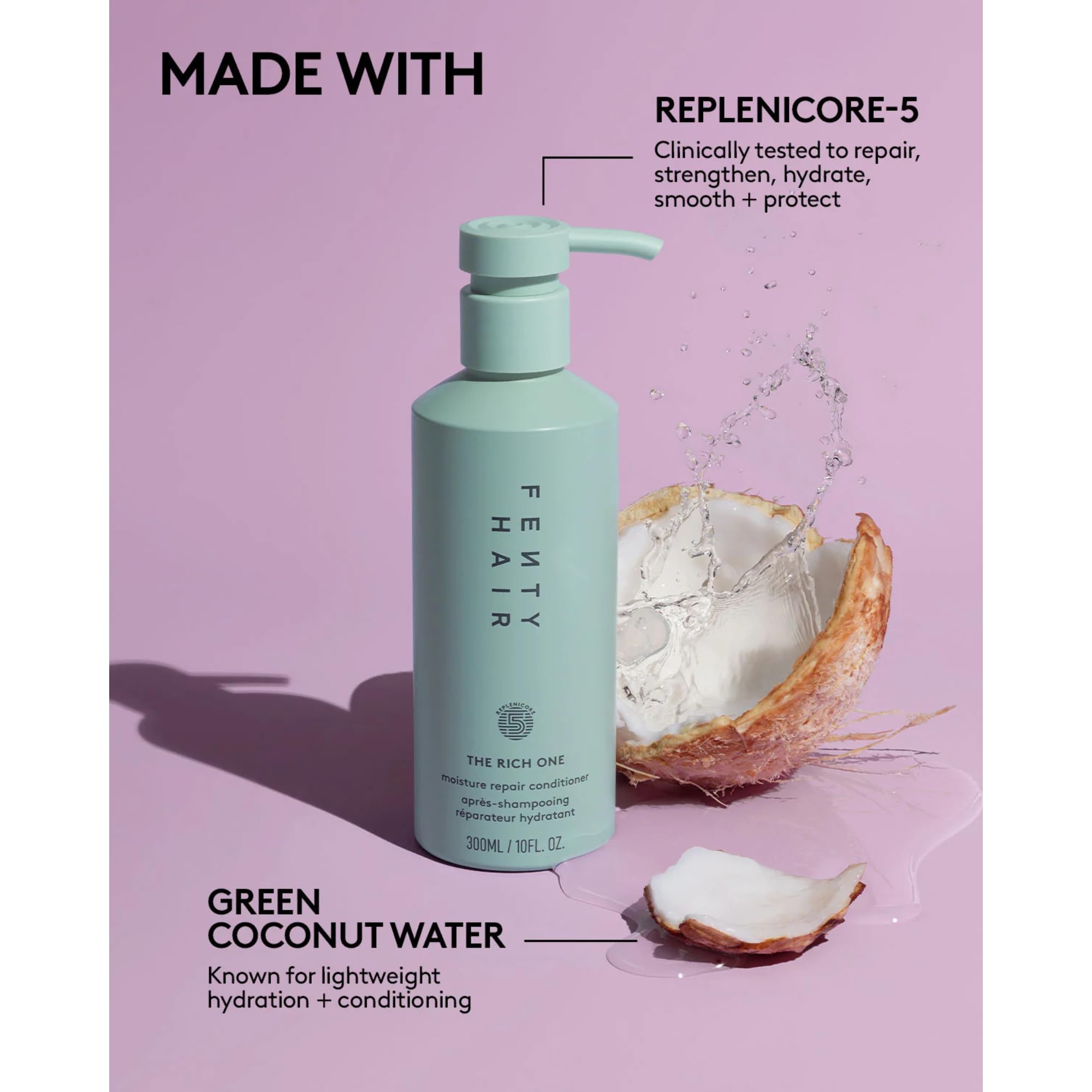 Fenty Beauty Fenty Hair The Rich One packaging on shelf for conditioning routine