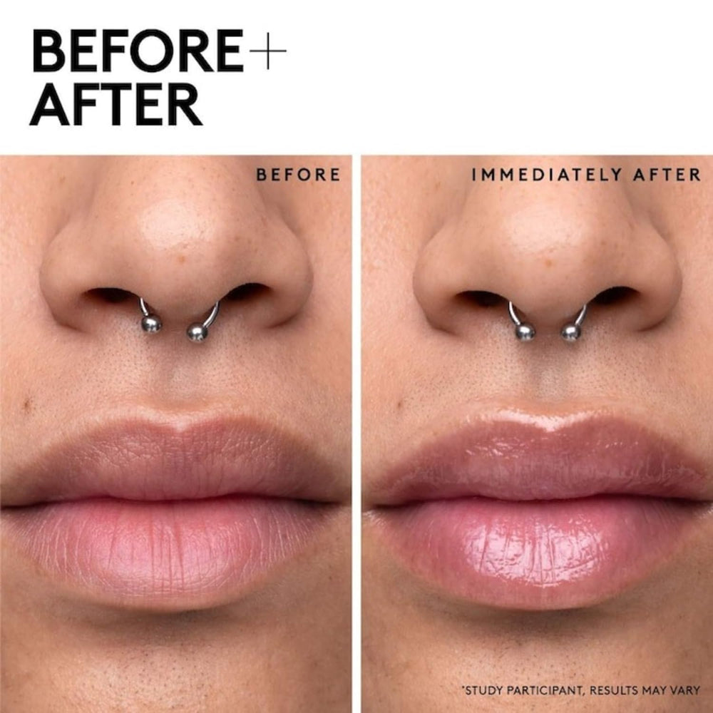 Fenty Skin Fenty Treatz lip oil closeup texture showcases clear formula