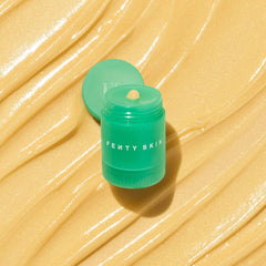 Fenty Skin Plush Puddin' jar application highlights immediate hydration and plumper-looking pout.