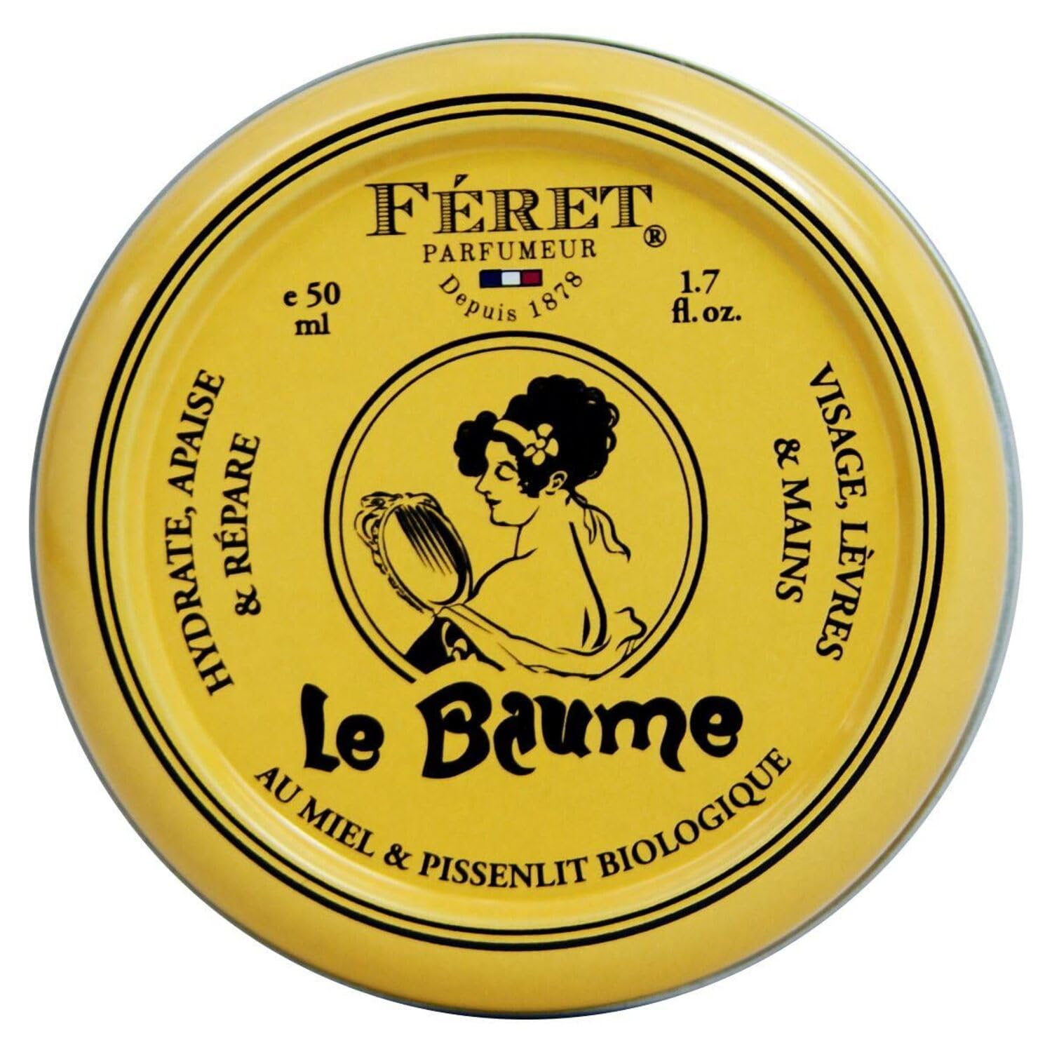 Feret Parfumeur Le Baume Rose Poudre balm tin closeup for Parisian charm
