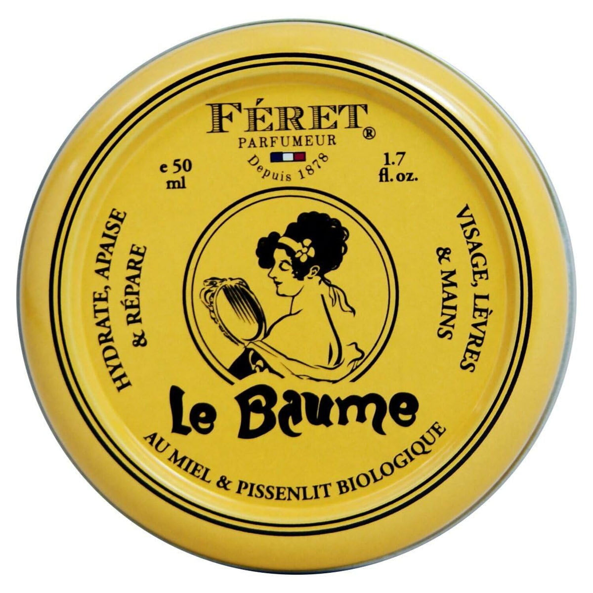Feret Parfumeur Le Baume Rose Poudre balm tin closeup for Parisian charm