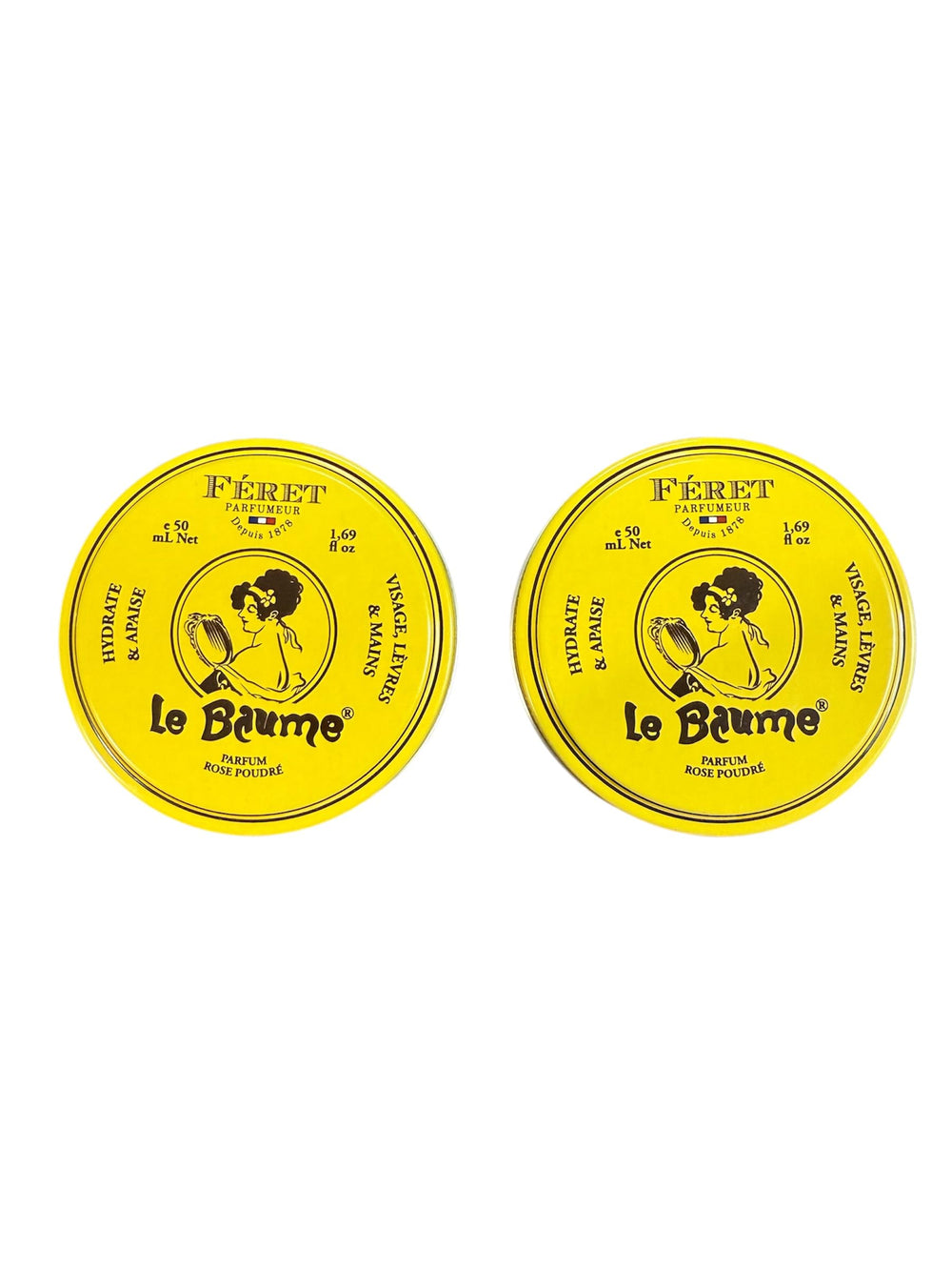 Feret Parfumeur Le Baume packaging displays Rose Poudre set for travel moisture