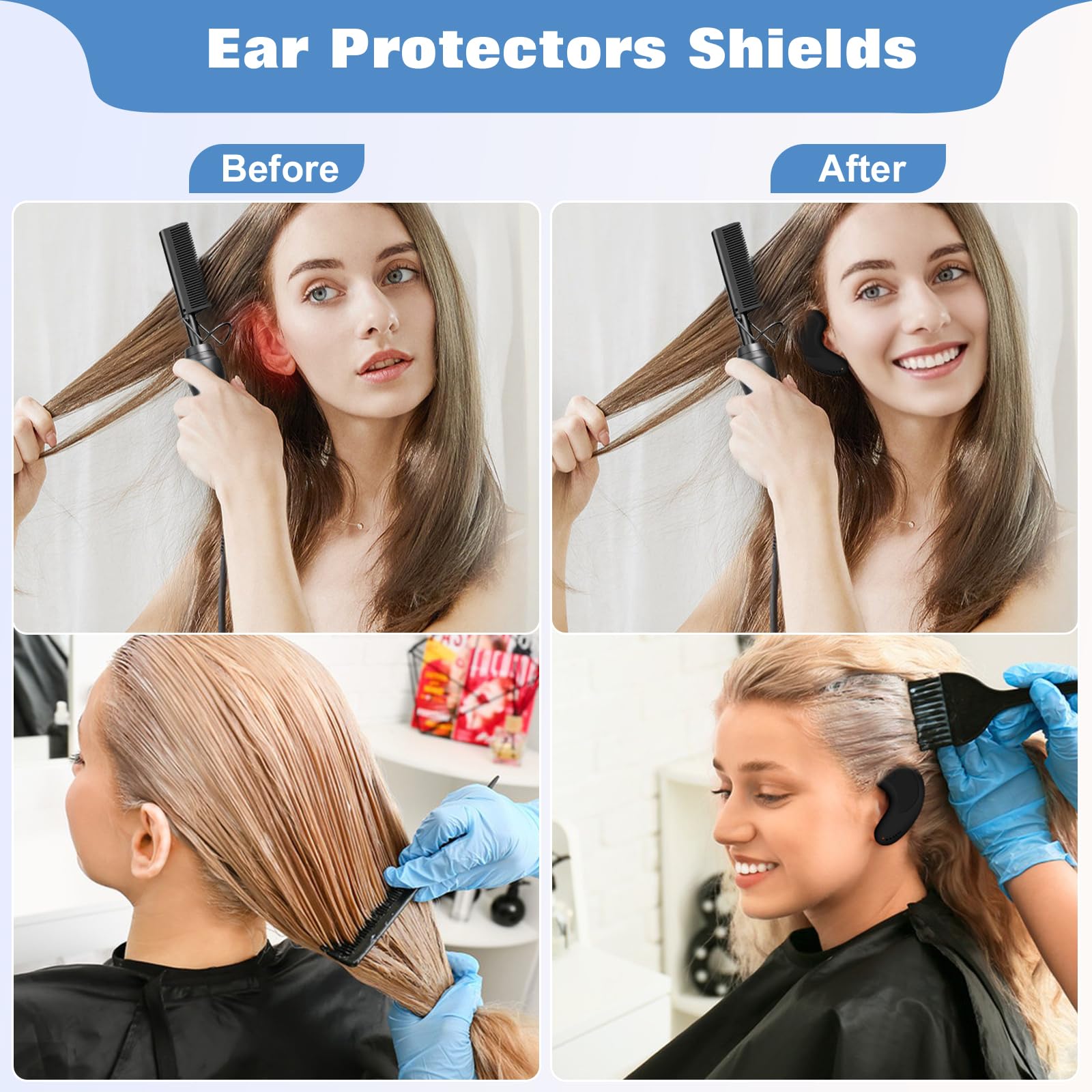 FERNIDA silicone ear cover with high-temp resistance protects ears during heat styling