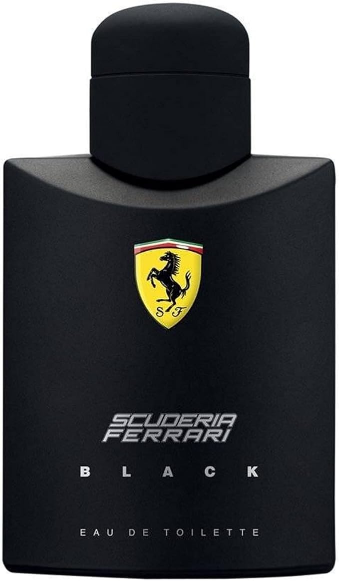 Ferrari Scuderia Black bottle front view for confident daytime wear
