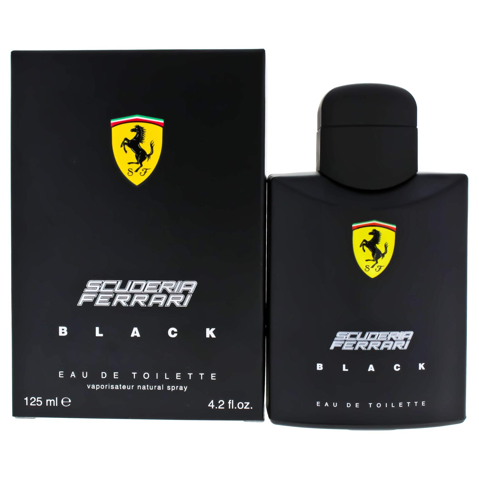 Ferrari Scuderia Black bottle front showcases elegant design for daily wear.