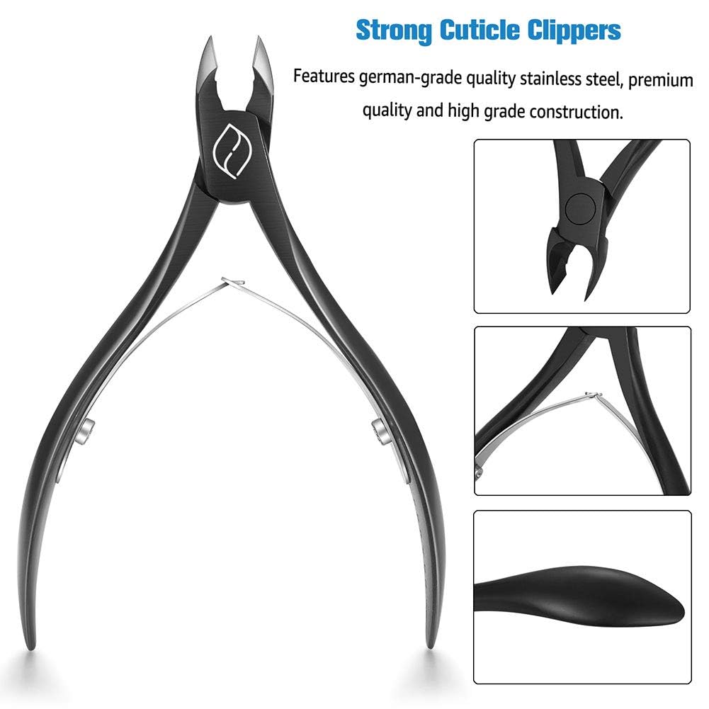 FERYES cuticle cutters ergonomic handle for comfortable use.