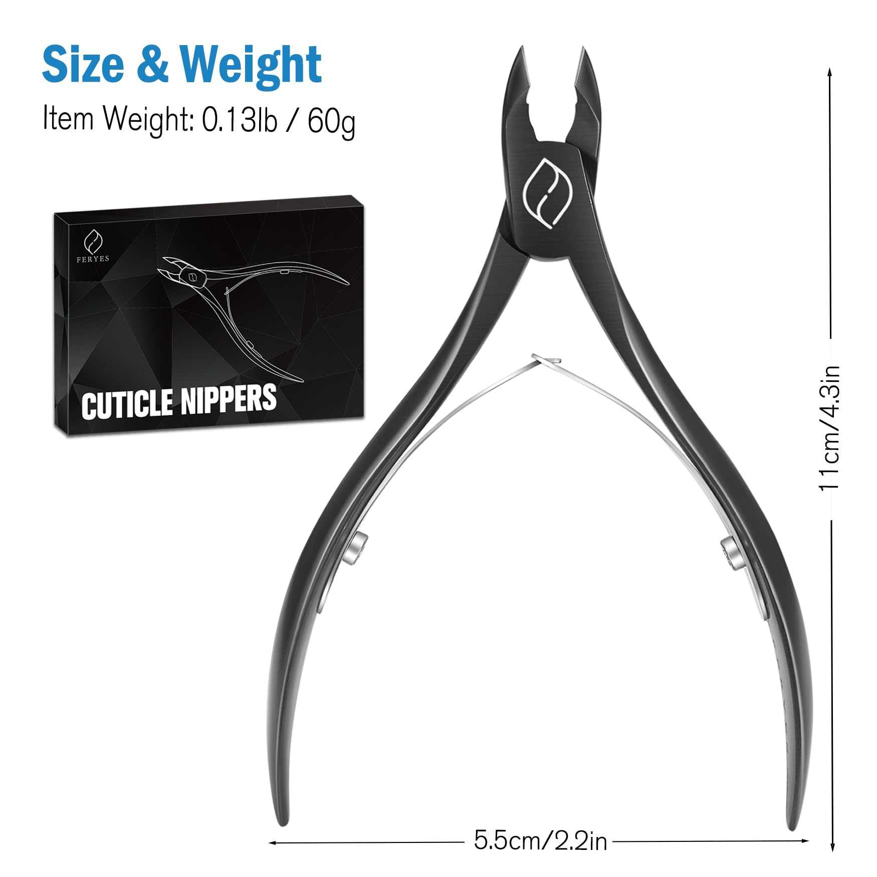 FERYES cuticle cutters in use with left hand demonstration.