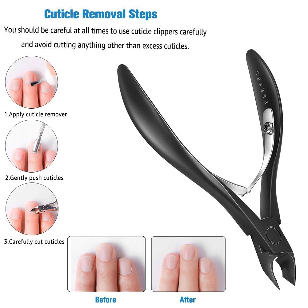 FERYES cuticle cutters stainless steel body showing durable construction.