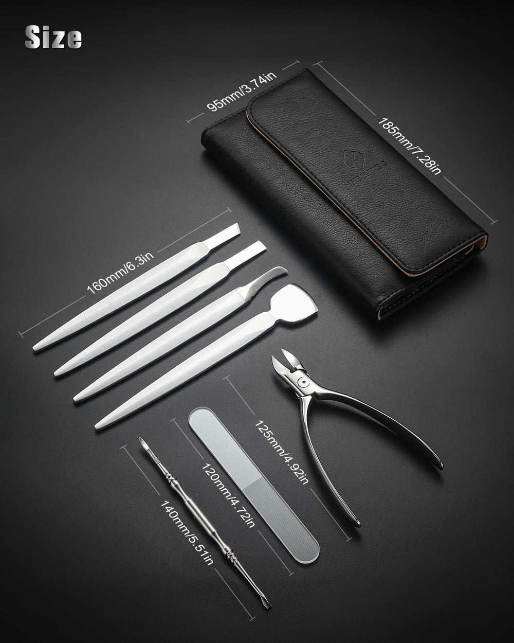 FERYES glass nail file for smooth edges and reduced chipping
