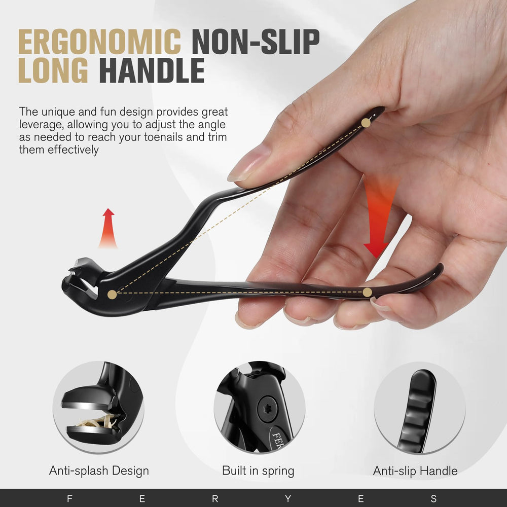 FERYES non-slip-grip-nail-clipper enhances control for steady grooming