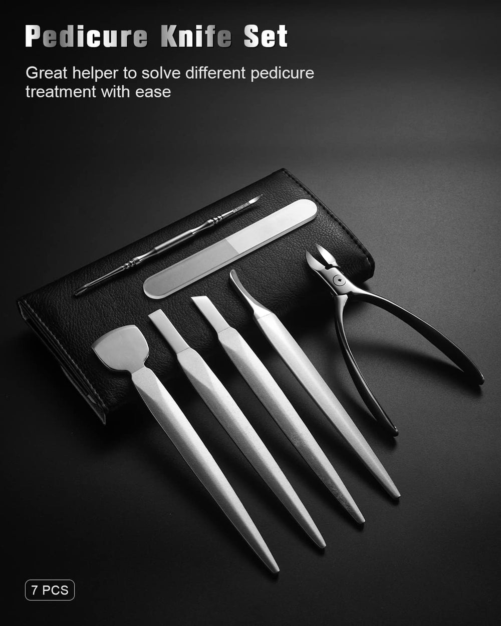 FERYES pedicure knife with slant blade for angled nail access